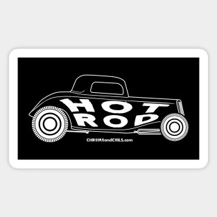 Hot Rod Car Graphic - White Magnet